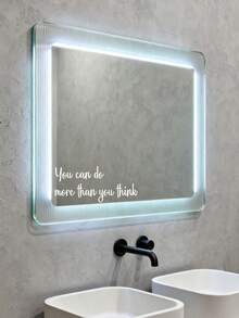 1/2Pcs Inspirational "You Can Do More Than You Think" Mirror Decal Set – Gloss Wall Sticker | Self-Adhesive Motivational Empowerment Quote, Home Decor Accessory For Bathroom & Bedroom - Multicolor - View 9