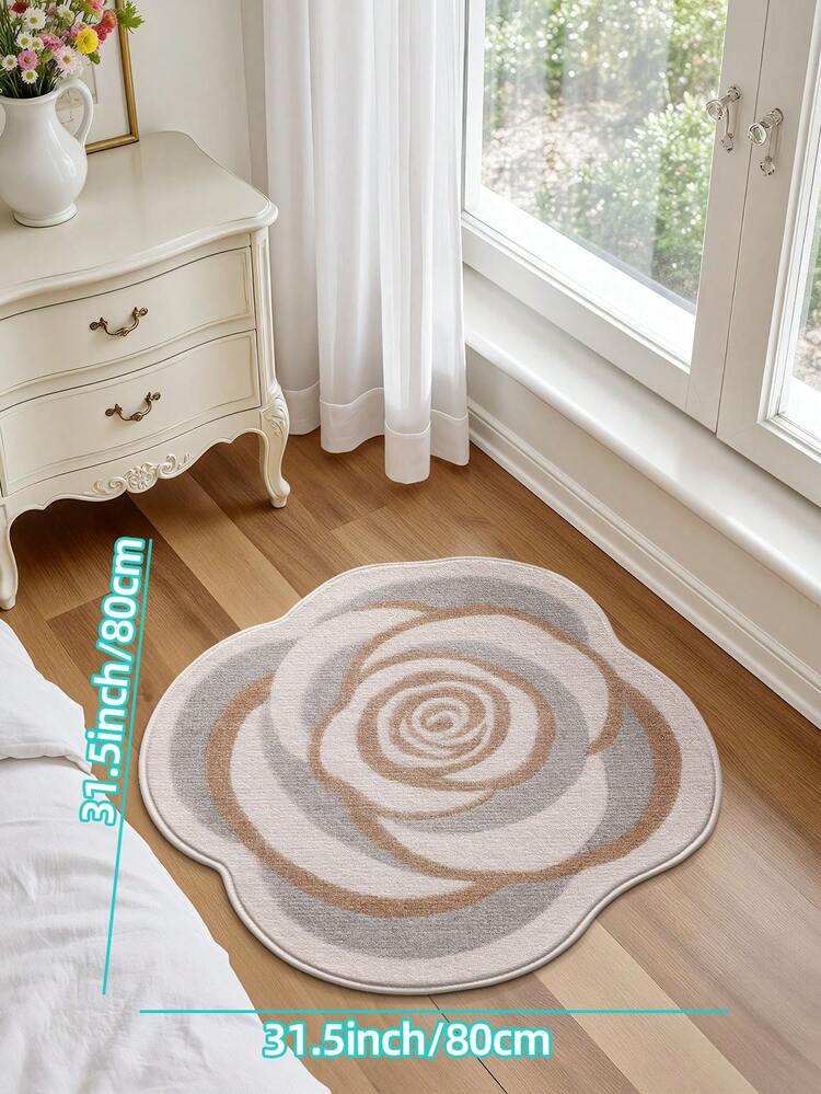 1pc Large Area Rug, Irregular Shaped Vintage Bohemian Floral Carpet, Plush Thickened Foldable Washable Soft Comfortable Non-Slip Rug, Suitable For Living Room, Kitchen, Bedroom, Study - Multicolor - View 9