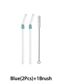 1支/2支/1套卡通装饰玻璃吸管，带彩色小熊吊坠，可爱可重复使用弯曲玻璃吸管，带清洁刷，适用于厨房、水杯、冷饮、奶茶、咖啡、果汁、冰沙、餐厅、鸡尾酒会、返校季、送给女朋友/男朋友、父母、朋友的礼物、节日用品。 - 款式1 - 查看 21