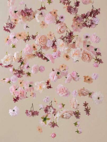 MEHELANY 25pcs Artificial Flower Garland, Peony & Daisy Flower Heads, Silk Material, With Fishing Line, Suitable For DIY Hanging Wreath, Floor Wreath, Hanging Floral Backdrop, Wedding Decor, Birthday Party, Home, Room, Wall Decor, Christmas, Housewarming, Fireplace, Dining Table, Wedding Arch, Wreath