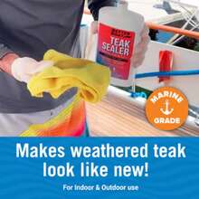 Teak Cleaner And Sealer Kit, Includes Brightener, For Wood Restoration, Outdoor Furniture, Boats, Indoor Furniture, Shower Stools, Cleans, Restores, Seals Stains - Tan - View 3