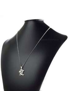Men's Necklace With Japanese Mandarin Love Pendant, Stainless Steel, Will Not Tarnish, Cord Chain, Water Resistant, Hypoallergenic, Original - Bạc - Xem 6