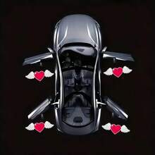 Multi-Pack Car Battery Powered LED Welcome Lights - Universal Car Door Decorative Atmosphere Lights - Suitable As Halloween, Valentine's Day, Thanksgiving, Christmas Gifts - Easy To Install, Personalized And Practical. - Bright Black - View 3