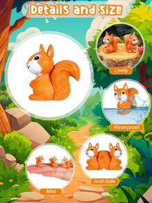 5/10/20 Pcs -Mini Resin Squirrel Miniature Squirrel Figures Tiny Resin Squirrel Mini Forest Animal Figures Garden Accessories Cupcake Topper Decor For Outdoor Landscape Garden Lawn DIY Birthday Craft