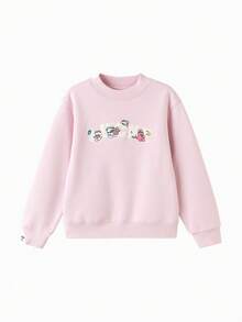 Balabala NaiPuPu IP Tween Girls Fleece Sweatshirt, Winter 2025 Warm & Cozy Top - Rubber Powder - View 2