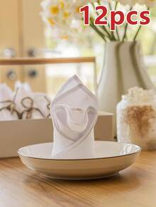 2/6/12/280pcs European Simple Solid Color Wrinkle-Resistant Breathable Wipe Cloth, Napkin, Placemat For Wedding Party Hotel Banquet Restaurant Kitchen Food Dining Table Decor - Multicolor - View 13