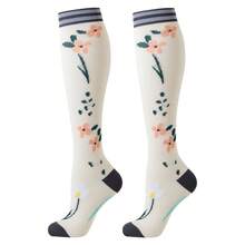 6 pares de calcetines de compresión deportivos de enfermera para mujeres y hombres, calcetines de compresión hasta la rodilla con estampado floral para enfermeras, deportistas, dentistas, médicos, para correr, ciclismo, senderismo. Calcetines de enfermera para el Día de la Enfermera - Multicolor - Ver 8