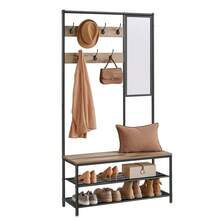 Cintre, Porte-Manteau avec Crochets, Banc, 35 x 98 x 180 cm, pour entrée, Chambre à Coucher, Salon, Moderne,  Camel Marron Encre Noir - Camel - Voir 7