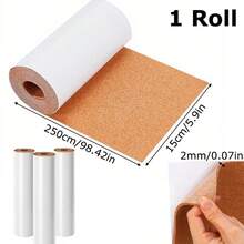 1卷自粘软木垫，加厚背衬 - 耐用软木垫，适用于墙面、家具、抽屉衬垫、DIY工艺品、公告板、隔音板 - 易于裁剪尺寸，防刮擦、防尘，保护家具 | 多用途粘合剂 | 适用于墙面软木板的耐用粘合剂 - 彩色 - 查看 16