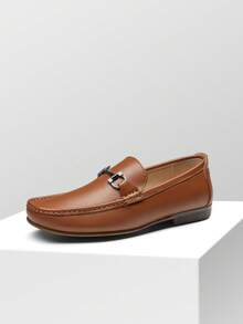 Men's Driving Loafers Slip On Casual Comfortable Dress Leather Shoes For Men Mens Dress Loafers - màu nâu - Xem 1