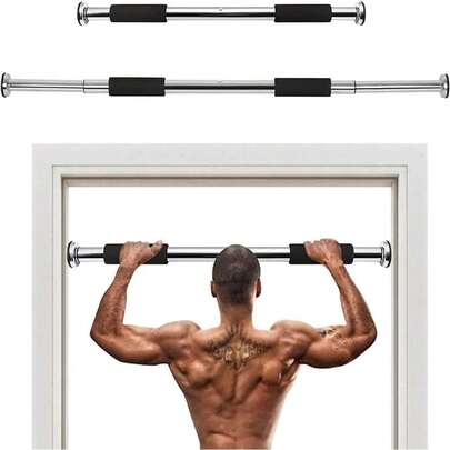 Supernic Adjustable Stainless Steel Doorway Chin-Up Bar With Soft Handle, Heavy Duty Home Gym Equipment For Fitness Training