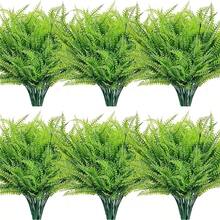 3/6 Stück künstliche Farnpflanzen - lebensechte Kunstgrünpflanzen mit UV-beständigen hängenden Blättern für Innen- und Außenbereich Heimdekoration, Garten-Displays, Bürodekoration, Wandhintergründe, Terrassen-Landschaftsgestaltung und Hochzeitsdekorationen