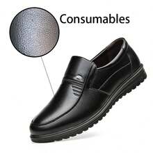 Men's Formal Dress Shoes, High-Quality Gentleman's Business Formal Leather Shoes, British Style Party Shoes, Comfortable Casual Leather Shoes, Consumable Shoe Upper Material - Black - View 4