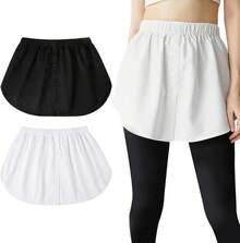 EstiloEstiloPaquete De 2 Extensor De Camisa De Capas Para Mujer, Extensor De Camisa De Barrido Inferior Superior Falso De Falda, ExtensióN De Camisetas Para Mujer, Ajustables, Blanco Y NegroVersió Mejorada - Estilo de botón - Ver 13