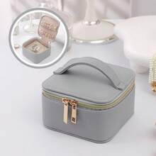 Caja de almacenamiento de joyas multifuncional portátil con bolsa de transporte, caja de joyas de piel sintética para anillos, collares, aretes, pulseras, accesorios para el cabello, gran regalo para novias, amigas, niñas en vacaciones o cumpleaños