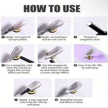 JIA SHANG RUI Jiashang Rui 12ml/Bottle Blue Ocean Cat Eye Gel Nail Polish, 2025 Autumn/Summer New Arrival, Blue Glitter Mint Mambo Glass Bead Cat Eye Magnetic Gel, Suitable For Autumn Nails, Christmas Nails, Halloween Nails, Girls Gift, Nail Salon And DIY Use - Maroon - View 4