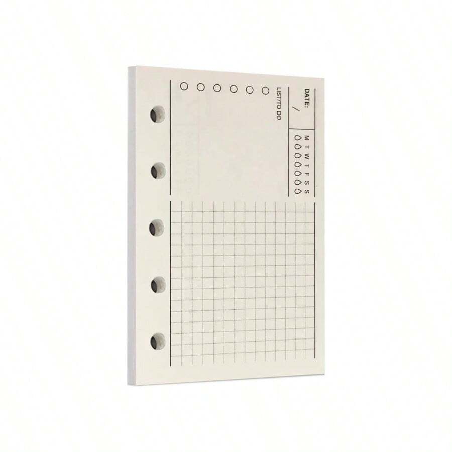 1 Pack A8 40 Sheets80 Pages Favorites Loose Leaf Punched Paper Refills Paper 5 Hole Binder Personal Organizer Diary Notebook Refillable Planner - 收藏 + A8/5 洞 - 查看 1
