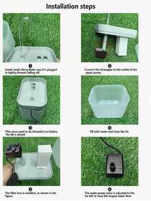 1 pieza Fuente de agua para gatos con diseño de gato para interior - Fuente de agua de 1.5L para gatos para beber - Fuente de agua para mascotas - Ultra silenciosa - Fuente de agua para que los gatos pequeños y perros pequeños beban - Multicolor - Ver 9