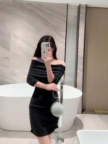 Women's Fashion Rhinestone Glitter Ball Shaped Evening Clutch Handbag, Formal Party Shoulder Bag - Silver - View 9