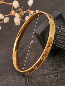 1 套 18K 镀金三叶草吊坠手镯和可调节闭合环，CNC 精制，简约时尚，适合日常佩戴、派对、女性礼物