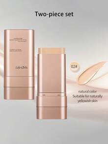 Life Girls 1pc Natural Finish Moisturizing Waterproof Long-Lasting Non-Smudge Luminous Twist-Up Foundation Stick With Brush Applicator, Creates Flawless Complexion