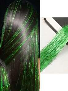 Tóc giả kim tuyến bóng mượt, tóc nối tổng hợp, tóc giả cắt laser, tóc nối kim tuyến nhiều màu sắc. - Nhiều màu - Xem 15