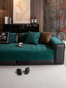 1件防水沙发套，加厚保暖，适合秋冬季节，柔软亲肤，可机洗，宠物友好，防污耐用，四季皆宜，节日装饰家具保护套，适用于1/2/3/4座沙发扶手靠背。 - 綠色 - 查看 4