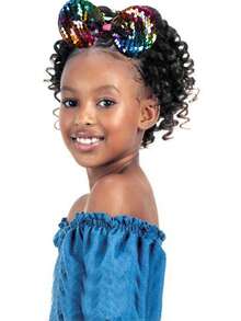 20 cm syntetisk hästsvansförlängning med elastisk lockig hästsvans med rosett barn barnhästsvanshårförlängning 1 st - Natursvart - Visa 4