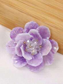 1 Pair Fashionable Sweet Acrylic Flower Stud Earrings, Elegant Crystal Earrings For Vacation, Casual And Daily Wear - Hoa tai - Xem 10
