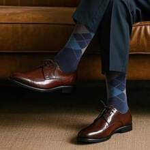 6 Pairs Men's Dress Crew Socks Cotton Comfortable Casual Soft Socks Size 10-13 - màu đen - Xem 3