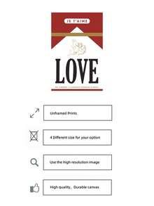 1pc Frameless Vintage Red Love Poster Wall Art, Retro Chic Wall Decor, Cute Love Aesthetic Print, Coquette Room Decor For Bedroom, Dorm & Living Room | Vintage Style Gift With Floral Accents - Multicolor - View 5