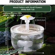 Constant Temperature Heating USB Wood Texture 1L Mini Cat Fountain Pet Water Dispenser With Automatic Circulating Filtration - 白色 - 查看 7