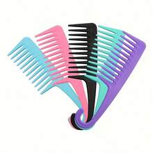 1 把精致宽齿梳，适用于湿卷发的淋浴梳，钩状卷发大梳，假发专用，带手柄梳子，发型师用于梳理波浪状、浓密和干燥的头发，美发工具，美发用品，旅行必备，旅行，理发师，发型师，理发师配件，情人节礼物，美发用品，发型师，理发店，沙龙，度假必备，美发产品，理发店，情人节礼物，女士旅行必备，发型师工具 - 紫色 - 查看 3
