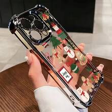 Funda de Teléfono de Navidad para 17 17 16e 17 16 15 14 13 12 11 Pro X XR XSMAX 8 Plus, Cubierta Trasera Transparente Suave a Prueba de Golpes - Colores mixtos - Ver 1