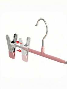 10PCS No Trace Plastic Coated Stainless Steel Pants Hangers Adjustable Non Slip Clips For Trousers Skirts Clothes Organizer Wardrobe Storage Home - Multicolor - View 3