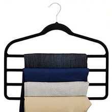 4-Tier Space Saving Clothes Hanger | Durable Plastic Multifunctional Storage Rack, Can Store Scarves, Ties, Skirts, Pants - Non-Slip Seamless Design, Ideal For Dorms And Closets, Clothing Organization, Closet Organization, Fashionable Hanger Design, Non-Slip Structure - Multicolor - View 5