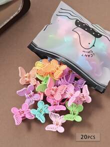 20pcs Girls' Coffee Color Small Claw Clips (Random Color) Square Moon Shaped Hair Clips Hair Jaw Clip Hair Clamps Hair Clutch Hair Claw Clip, Casual Fall Winter Hair Accessories For Women For Vacation Outfits Woman - Multicolor - View 6
