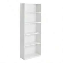 5-Shelf White Bookcase With Adjustable Shelves, Sturdy Open Storage Bookshelf, Easy Assemble, Multi-Use Display Rack For Living Room Home Office Bedroom Study - 白色 - 查看 9