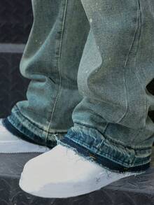 修身弹力牛仔裤，做旧水洗棉质牛仔裤，百搭时尚；斜插口袋水洗牛仔裤，轻便商务休闲款，百搭；直筒休闲牛仔裤，纽扣拉链设计，适合所有季节 - 綠色 - 查看 7