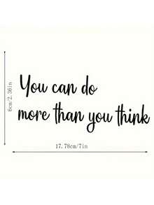 1/2Pcs Inspirational "You Can Do More Than You Think" Mirror Decal Set – Gloss Wall Sticker | Self-Adhesive Motivational Empowerment Quote, Home Decor Accessory For Bathroom & Bedroom - Multicolor - View 2
