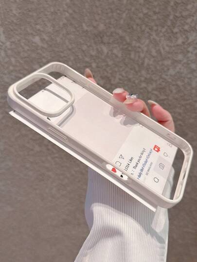 Simple White Edge Acrylic Transparent Phone Case Suitable For IPhone 17 Pro Max/17 Pro/17 Air/17/16 Pro Max/16/16 Pro/16 Plus/11/15/15 Pro/15 Pro Max/12/13/14 Pro Max/XS/XR/11 Pro/11 Pro Max/12 Pro/12 Pro Max/13 Pro/13 Pro Max/7 Plus/14 Pro/14 Pro Max/14 Plus/7 Plus/8 Plus/8/SE2/12 Mini/13 Mini, Durable And Anti-Yellowing Hard Shell