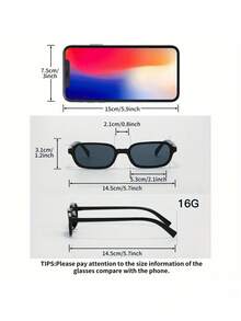 1 Pair Of Retro Rectangular Lightweight Women's Fashion Glasses, Black PC Frame And Lenses, Fashionable Streetwear Accessories For Daily Fashion, Glasses Accessories - 米色框茶色鏡片 - 查看 2
