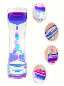 1 pieza Temporizador de líquido acrílico - Temporizador de gota de aceite de doble color - Temporizador decorativo para escritorio, estantería y mesita de noche - Sin batería - Regalo único para el Día de la Madre y el Día de San Valentín - Multicolor - Ver 7