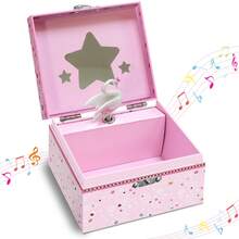 Women's Jewelry Box - Musical Jewelry Box With Drawer, Decorated With Fluttering Unicorn, Pink Unicorn Cute Design, Collectible Earrings, Necklaces, Bracelets, Rings Keepsake Organizer, Birthday Gift Summer Storage Organizer Gift Back To School - Multicolor - View 13