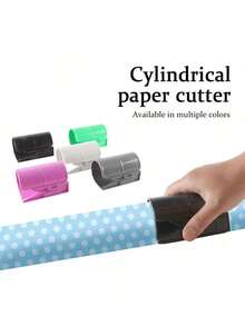 1pc Portable Cylindrical Paper Cutter, Gift Wrapping Scissors, Christmas Paper Trimmer,Christmas Decorations For Home - 紅色 - 查看 9