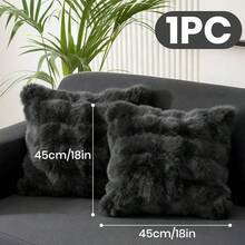 1个纯色蓬松抱枕套，多种颜色可选，毛绒表面，拉链封口，不含枕芯，适用于12x20/16x16/18x18英寸枕芯，可机洗，秋季装饰，房间装饰，返校季，学习用品 - 彩色 - 查看 15