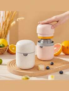 Small And Portable Premium Mini Lemon Juicer Simple Manual Juicer 2 In 1 Multifunctional Easy Fruit Juice Cup Rotating Squeezer Non-Slip Roller Suitable For Different Fruits - Easy To Use Plastic Juice Cup With Lid Great For DIY Fresh Juice Orange Lemon Juicer Gift - Multicolor - View 1