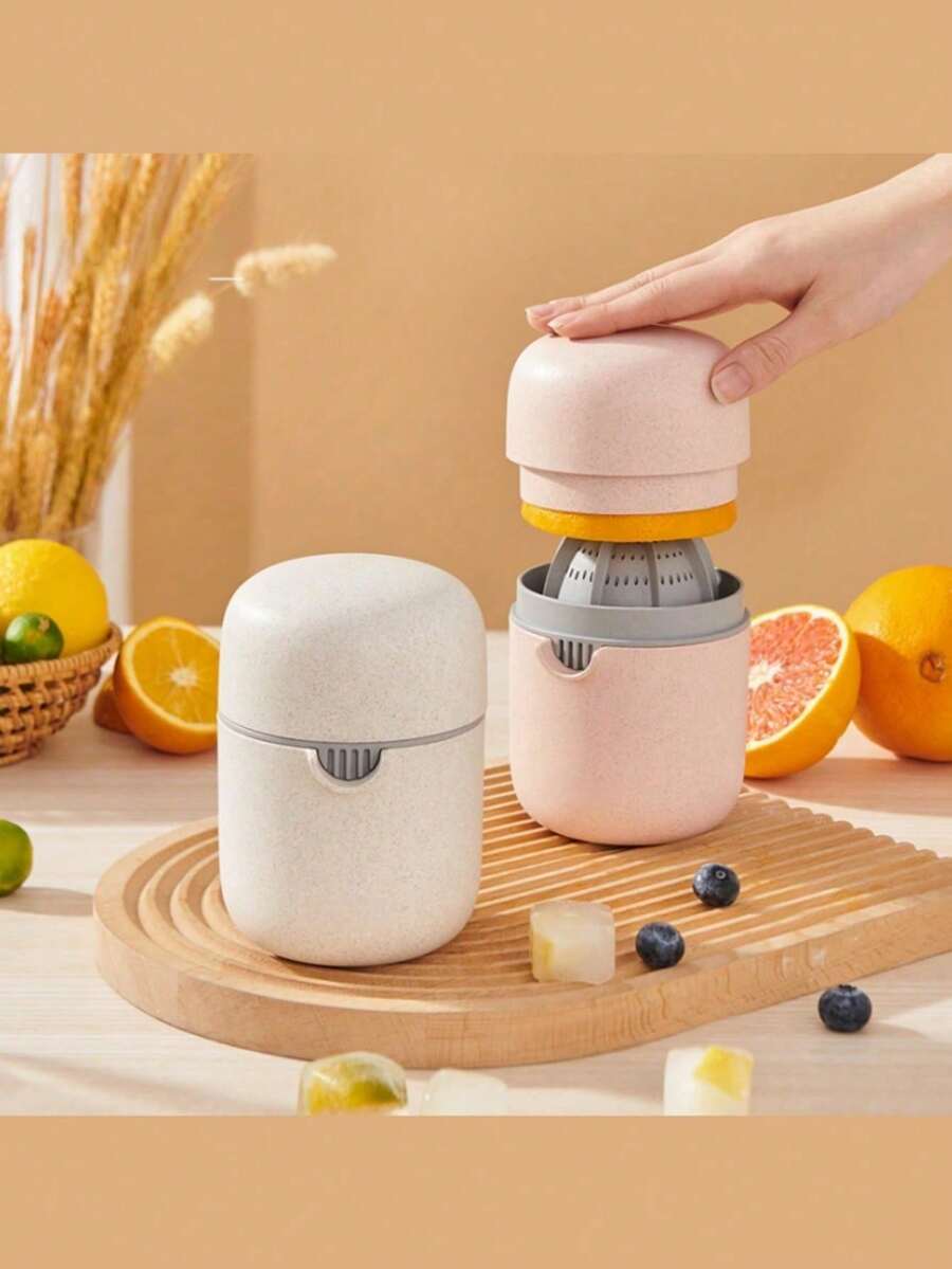 Small And Portable Premium Mini Lemon Juicer Simple Manual Juicer 2 In 1 Multifunctional Easy Fruit Juice Cup Rotating Squeezer Non-Slip Roller Suitable For Different Fruits - Easy To Use Plastic Juice Cup With Lid Great For DIY Fresh Juice Orange Lemon Juicer Gift - Multicolor - View 1