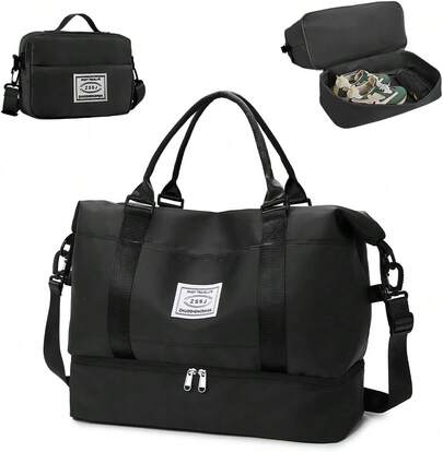 Lukovee Maleta Deportiva Mujer Impermeable, Bolsa Deportiva Gran Capacidad, Bolsa de Viaje con Compartimento para Zapatos, Bolsa Gym para Hombres y Mujeres, Mochilas deportivas Separado Húmedo y Seco