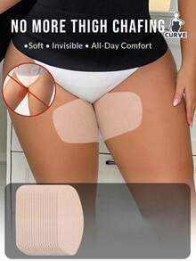 10片/包 一次性无纺布大腿防摩擦贴，适合大码身材，柔软透气防摩擦大腿保护贴，隐形，男女通用，超薄大腿套，适合夏季、户外、旅行、跑步、徒步、健身和日常穿着，轻便舒适的大腿防摩擦贴，亲肤易贴，适合搭配裙子、短裤和连衣裙。